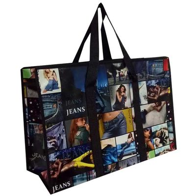 50cm Duży PP Woven Shopping Bag Powłoka Pp Woven Bag z długim uchwytem