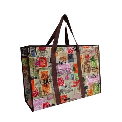 50cm Duży PP Woven Shopping Bag Powłoka Pp Woven Bag z długim uchwytem