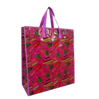 Flower Design Environmental Laminated Woven Customized Shopping Bags Recykling Woven Polypropylene Shopping Bag