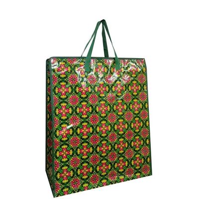 Flower Design Environmental Laminated Woven Customized Shopping Bags Recykling Woven Polypropylene Shopping Bag