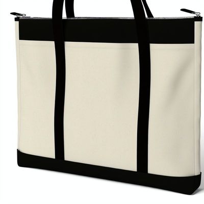 Logo na zamówienie Drukowane Zippered Canvas Tote Bag Z PP podszewką Do spersonalizowanych zakupów