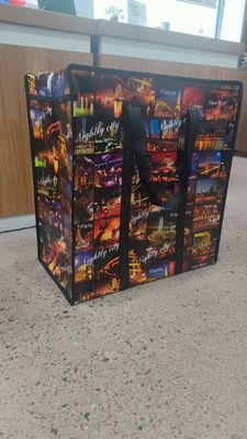 Ekologiczna torba na zakupy z tkaniny PP, z nadrukiem, pojemność 10 kg